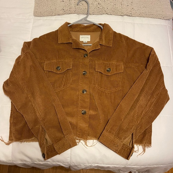 American Eagle Corduroy cropped button up shirt - Picture 1 of 5